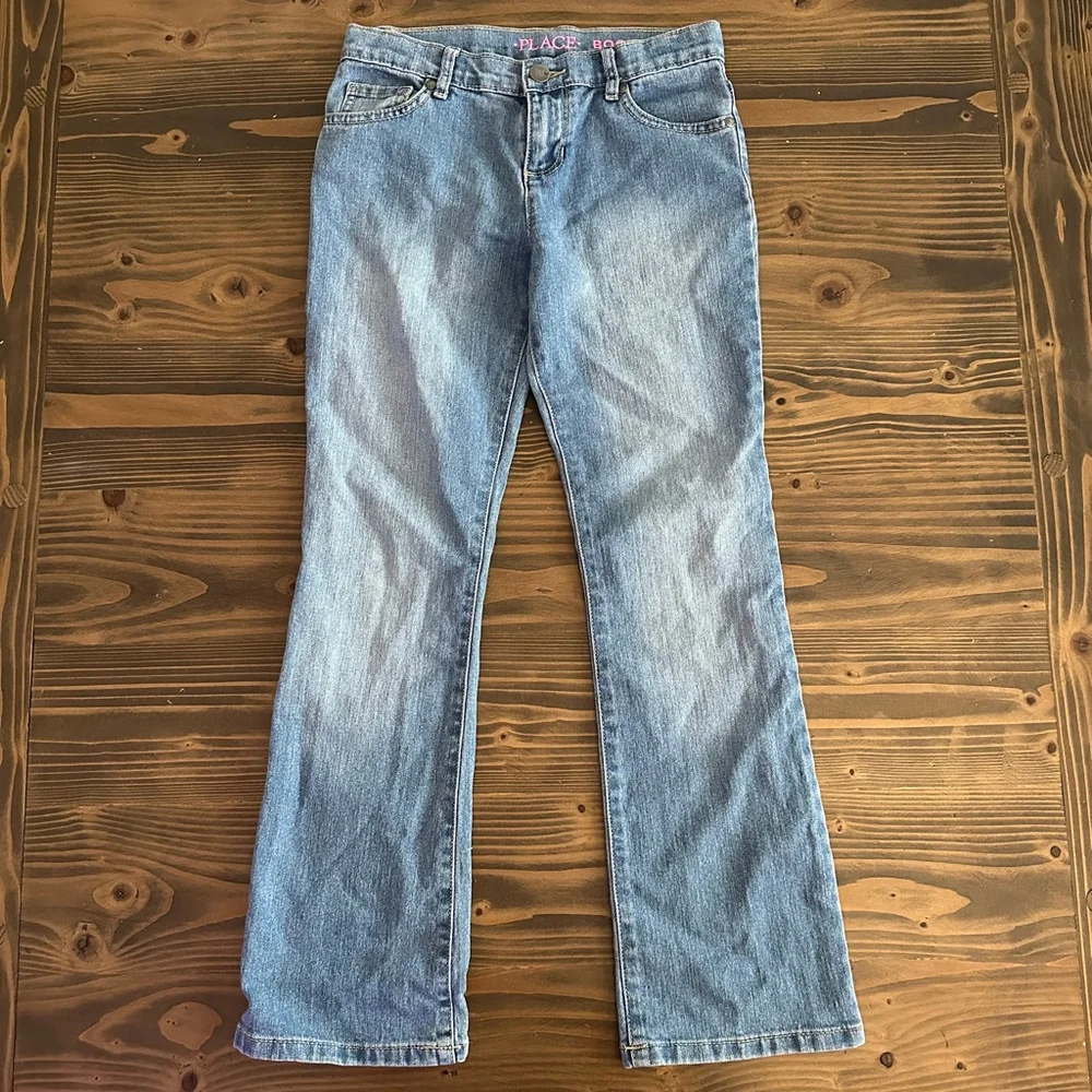 The Children's Place Girls Bootcut Jeans Size 10 Blue Denim Y2K